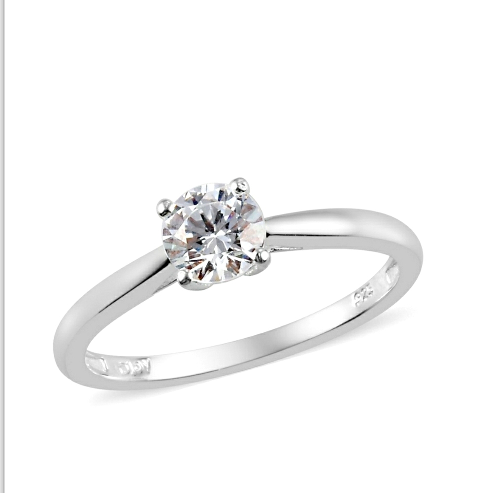 White Sapphire .925 Sterling Silver Ring